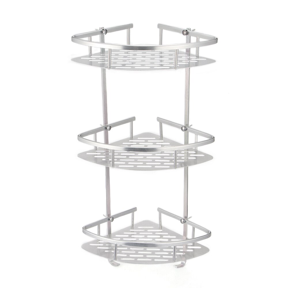 Corner Storage Holder Shelves Space Aluminum Bathroom Shelf Shower Shampoo Soap Cosmetic Shelves Bathroom Accessories Rack: M