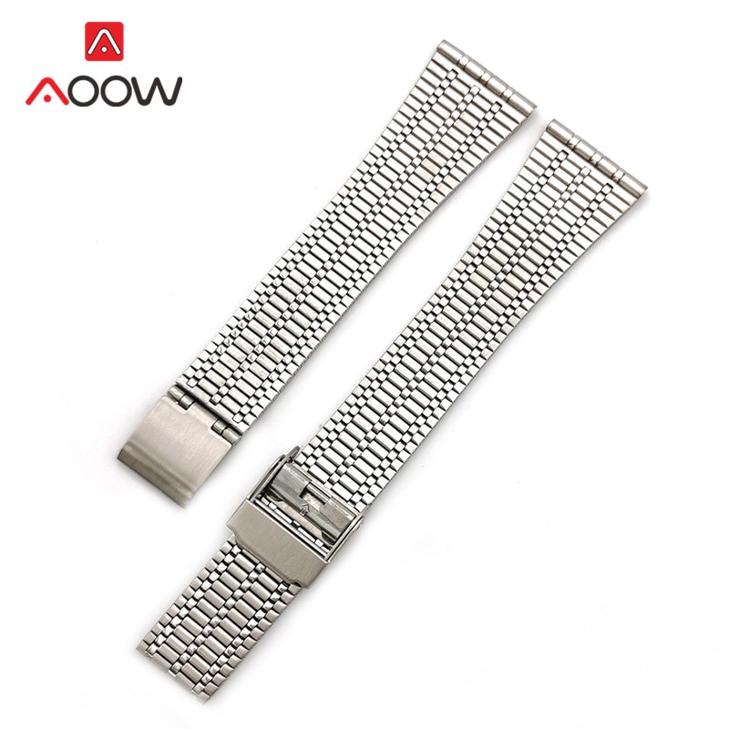 Boucle à crochet pour bracelet en acier inoxydable, accessoire de sécurité pour hommes et femmes, rétro, remplacement du métal, 20mm, 22mm: Silver / 20mm