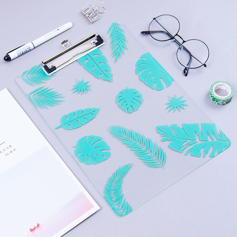 Acryl Klembord Transparante Board Clip A4 Papier Pad Backing Schrijven Map Filing Opslag Document Klem Kantoorbenodigdheden: green