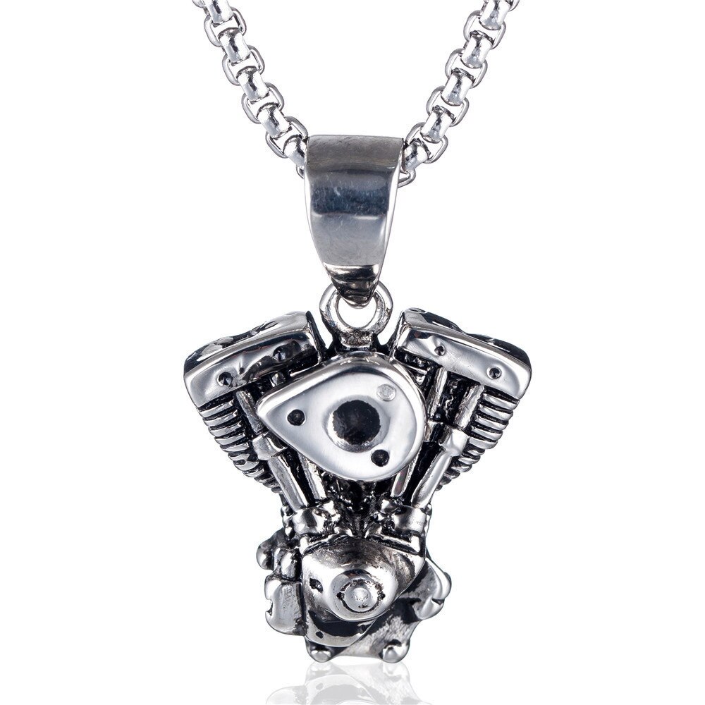 Creatieve Hip-Hop Rock Retro Locomotief Motorfiets Motor Punk Dominante Mannen Hanger Ketting Sieraden