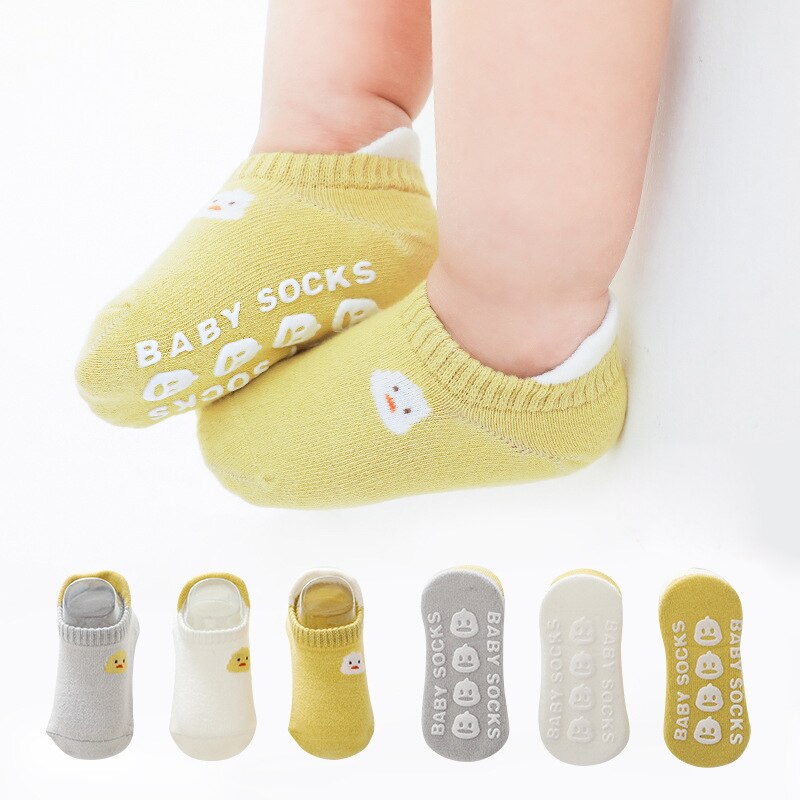 3 Pairs/Lot 0 To 5Yrs Baby Floor Socks Infant Boys Girls Cotton Anti-slips Newborn Boat Sock Cute Children Low Cut Kids Clothes