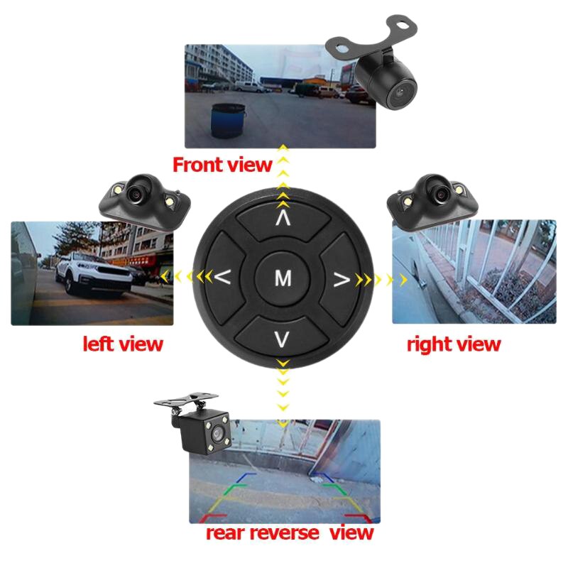 Sistema panorámico de visión de aves para coche de 360 grados 4 cámaras DVR para grabación de coches sistema panorámico de aparcamiento accesorios de seguridad para vehículos