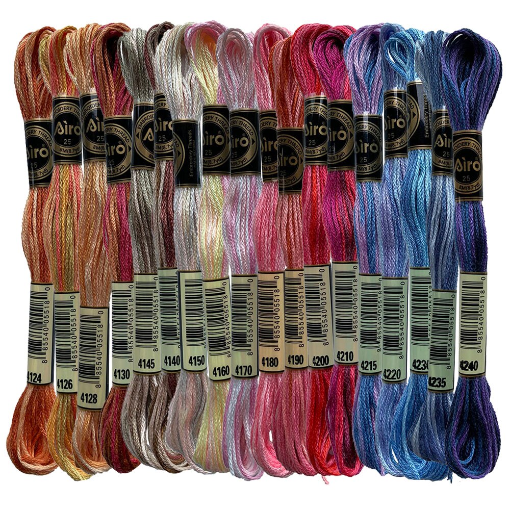 Color Variations Embroidery Floss Pack Variegated Cross Stitch Thread Bonfire Gold Arctic Sea Blue Rose Petals Purple, 8.7 Yard: Mixed Color x10