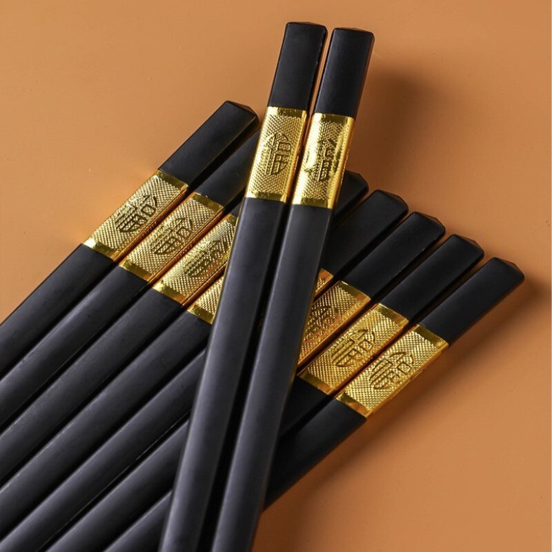 10Pair Chinese Style Chopsticks Tableware Food Stick Catering Utensils Sushi Sticks Non-slip Household Kitchen Utensils