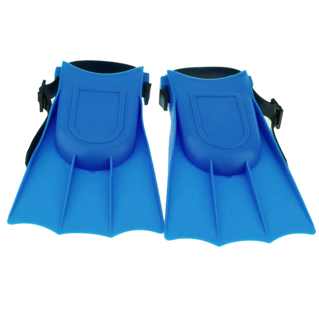 4 Colors Rubber Swimming Fins Adults Kid Adjustable Flippers Fins Swimming Diving Learning Tools S/M/L/XL for Swimming Equipment: S Blue