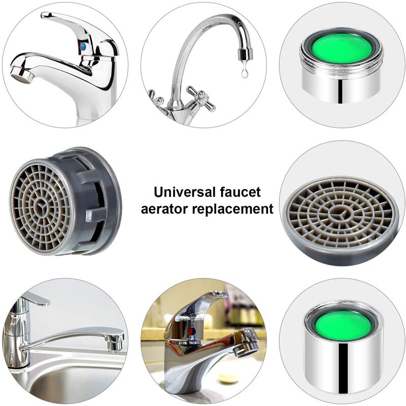 4Pcs Faucet Aerator Water Tap Flow Restrictor Insert Faucet Aerators Replacement Parts Prevent The Splash For Bathroom Kitchen