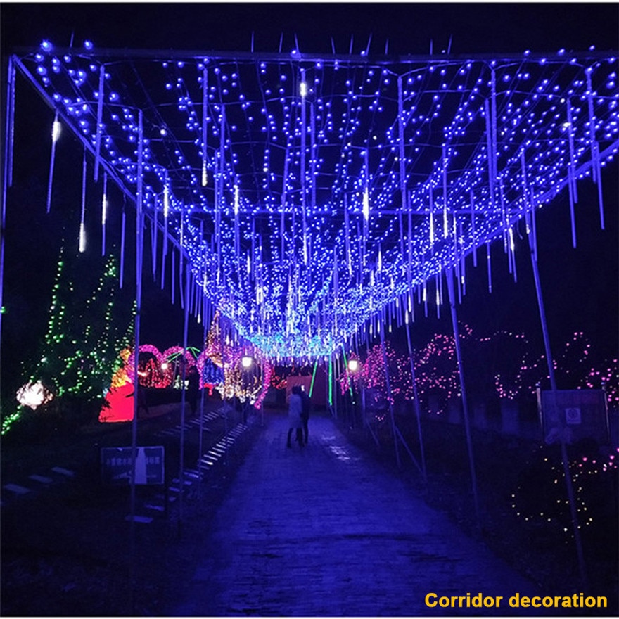 30cm Party LED Lights romantic aesthetic Meteor Shower Rain Snowfall Xmas Tree Garden Outdoor #30