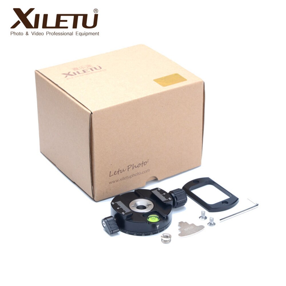 XILETU XPC-60 360 degrés pince panoramique en alliage d'aluminium adaptateur plaque de fixation rapide trépied DSLR accessoire de photographie seulement 145g