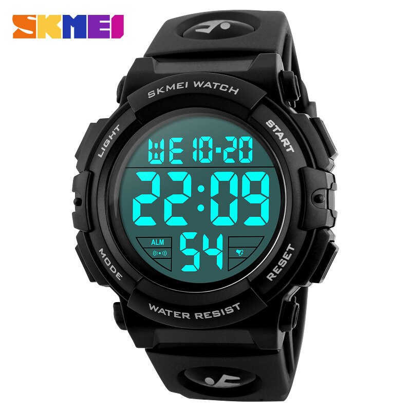 Kinder Kinder Uhren SKMEI Outdoor Sport Digital Uhr Wasserdicht 50M Kinder Jungen Armbanduhren 1258: Black