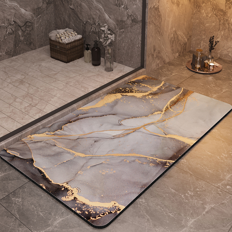 Alfombras de baño de lujo antideslizantes, alfombra de baño para ducha, súper absorbente, de secado rápido, alfombra para el suelo del pie, felpudo lavable: Marrón / 400 mm x 1.000 mm