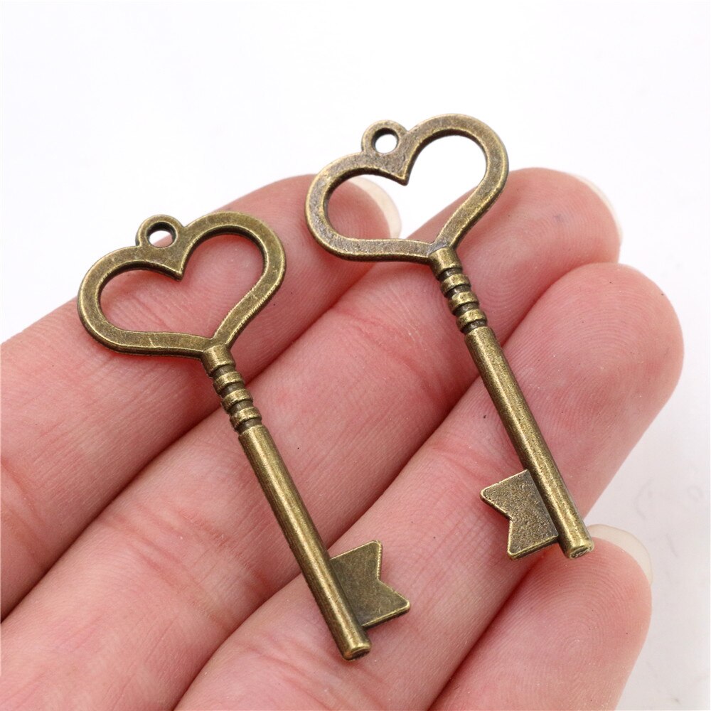 46X19 Mm 10 Pcs Antiek Brons Plated Key Handgemaakte Charms Hanger: Diy Voor Armband Necklace-R3-25