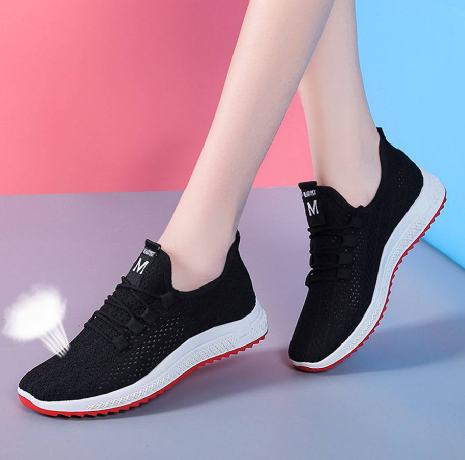 Scarpe in rete traspirante, vecchie scarpe di stoffa di Pechino, scarpe in rete scavate, scarpe singole casual leggere e con suola morbida: Black / 37