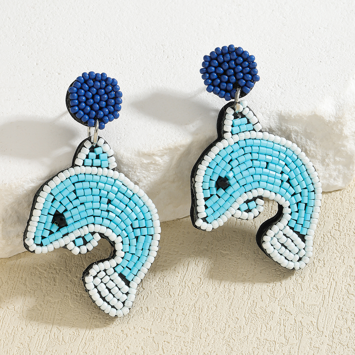 Boucles d'oreilles bohême classiques de Style mignon pour femmes, boucles d'oreilles en perles de riz faites à la main, approprié pour les rassemblements de camarades de classe des filles: Bronze