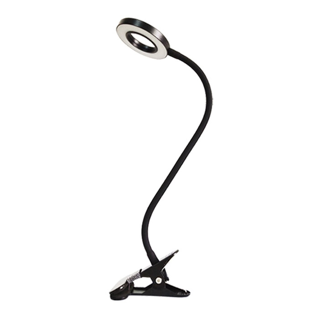 Table Lamp Led Desk Lamp Touch Clip Study Lamps Magnifier Gooseneck Desktop usb Table Light For Study Room Bedroom Travel: silicone metal black