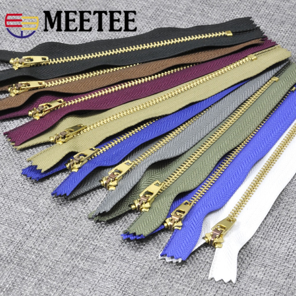 5 pièces 3 # fermeture à glissière en métal 13cm serrure automatique fermeture à glissière pour pantalon veste poche jean sac bricolage couture Zips vêtement accessoires A4-17