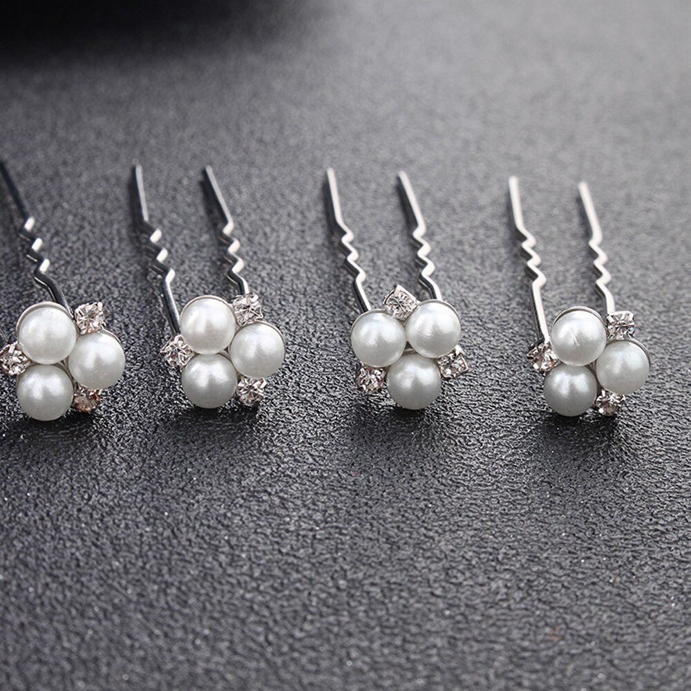 Conjunto de 6 unidades de horquillas hechas a mano para el cabello para mujer, accesorios de perlas, broches para el cabello, horquillas de pelo para de boda, joyería para el pelo