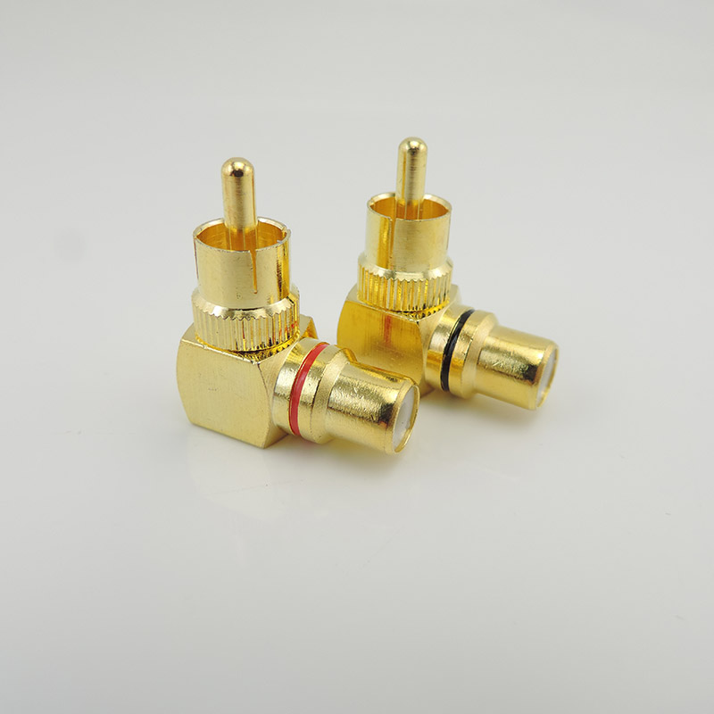 90 Degree RCA Connector Male To Female M/F Right Angle Plug Adapters L type Elbow for cctv camera Audio q1