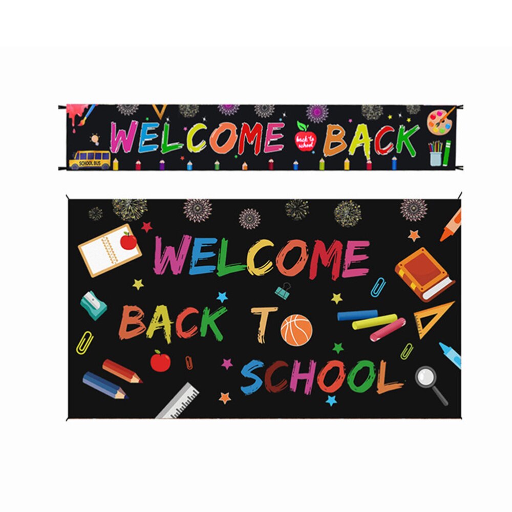 1 Pc Welcome Back To School Backdrop Classroom Scene Layout Props Back To School Hanging for School Party