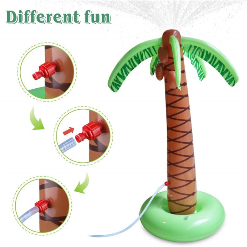 Parent-Child Beach Lawn Play Water Spray Simulation Coconut Tree Inflatable Summer Children Play Water Polo Water Spout