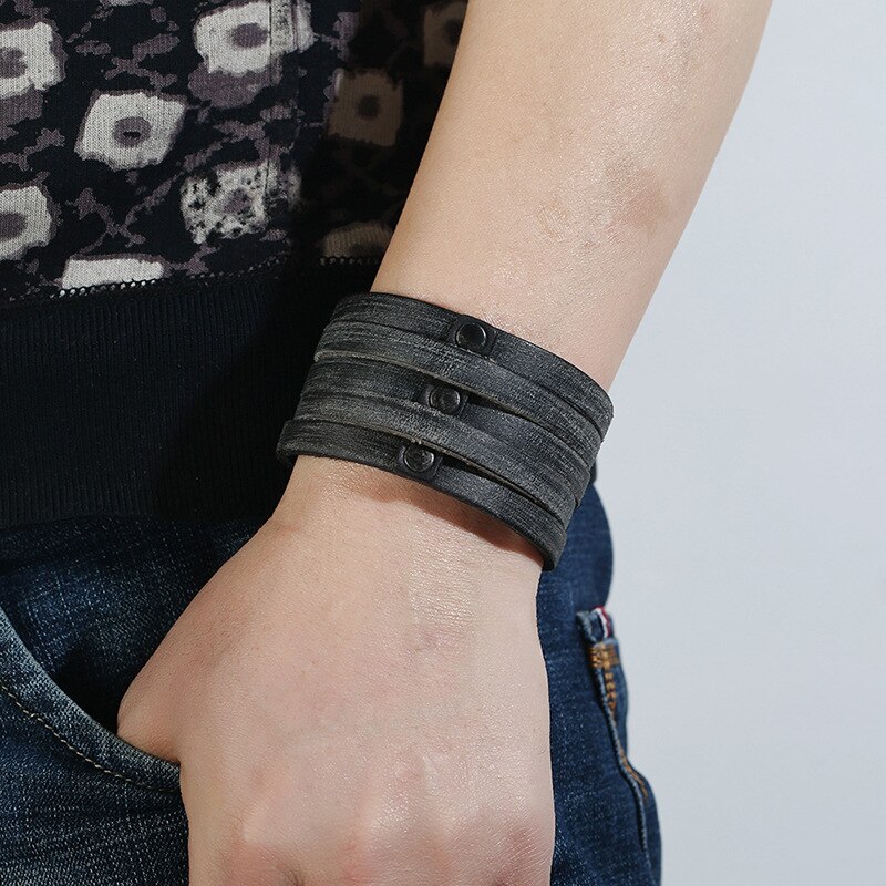 Pu Lederen Armband Polsband Armbanden Mannen Armbanden Sieraden: Default Title