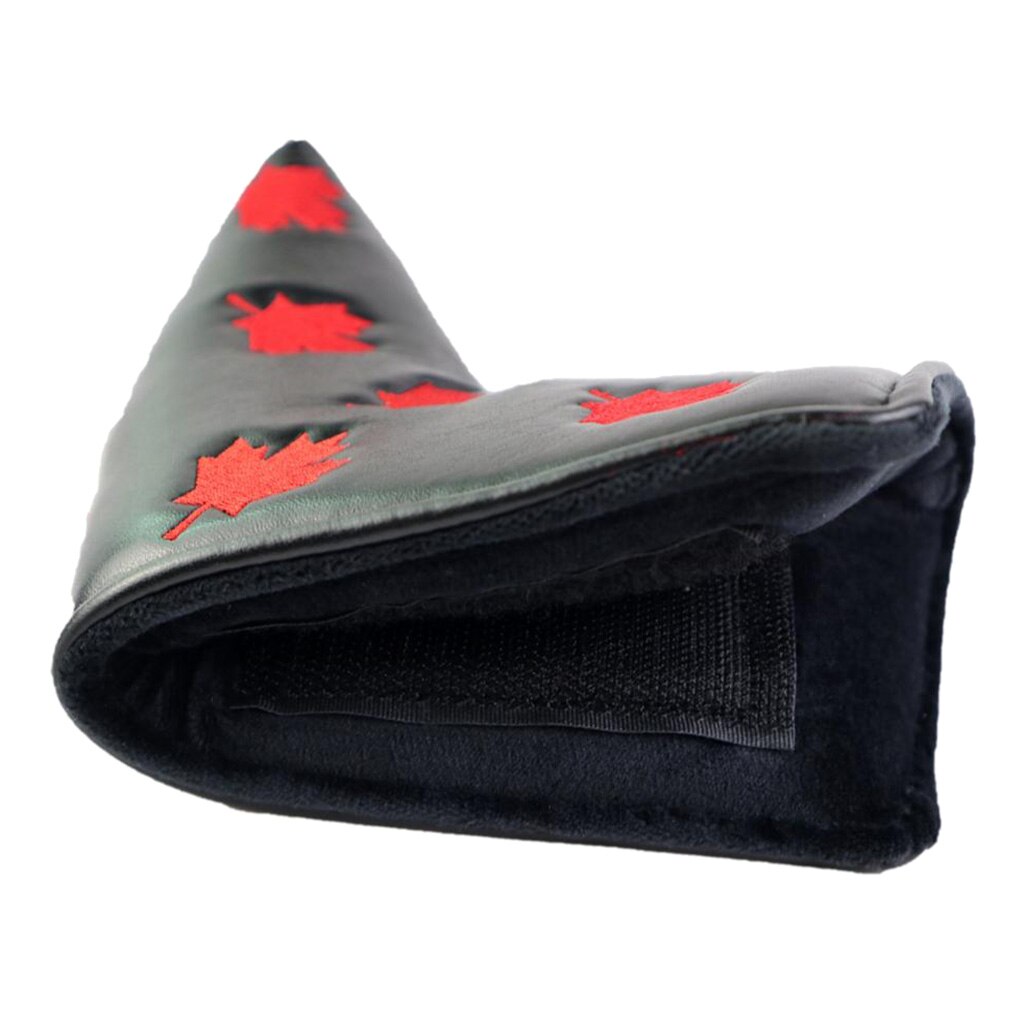 Prestaties Pu Leather Putter Club Head Cover Headcover & Dikke Voering, Maple Leaf Borduurwerk