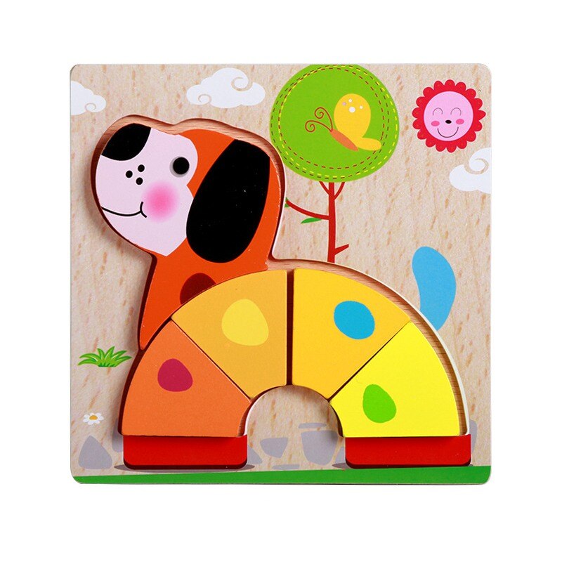 Onderwijs Intellectuele Hand Grab Board Puzzel Houten Speelgoed Voor Kind Cartoon Animal Jigsaw Kids Baby Vroege Puzzel Speelgoed: F