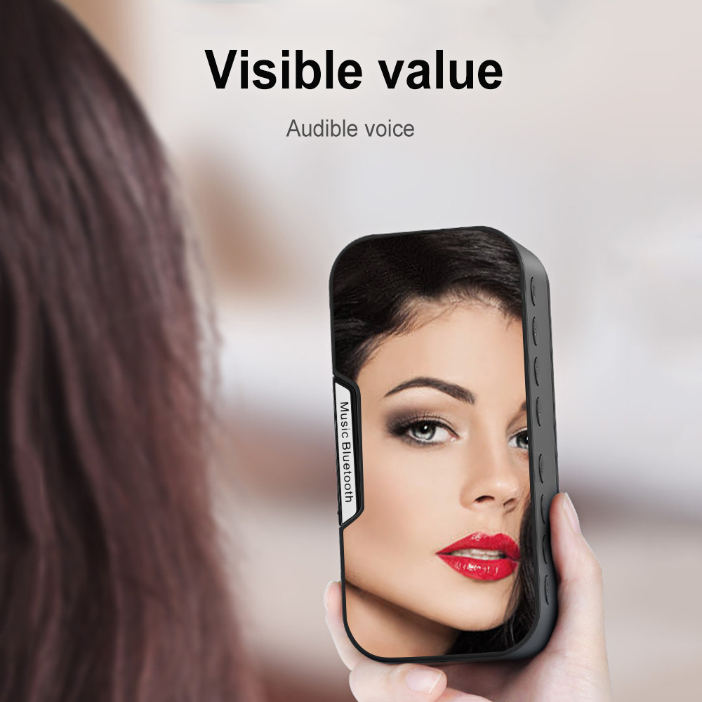 Draagbare Draadloze Bluetooth 5.0 Speaker Kolom Super Bass Stereo Subwoofer Ondersteuning Tf Aux Spiegel Wekker Fm Ontvanger Radio