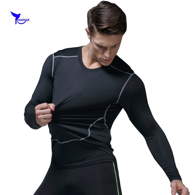 neue Herren Kompression Joggen Hemden Basis Schicht Unter Lauf T-Shirt Solide Langarm Sport T-Hemden Fitnessstudio Fitness Kleidung