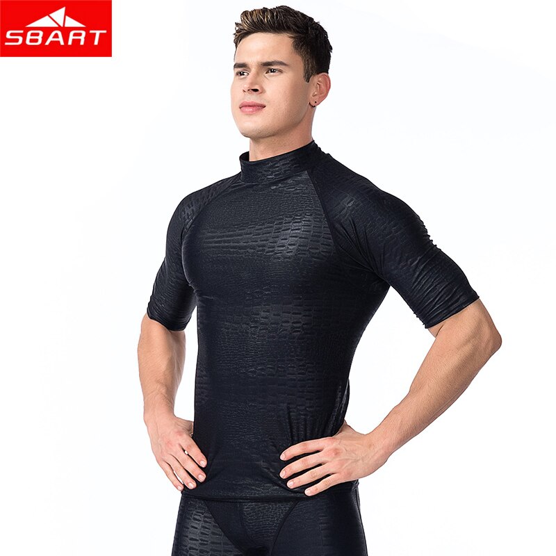 Sbart mænd kortærmet rashguard skjorte surfbukser rash guards uv beskyttelse solcreme strand dykning snorkling badebukser