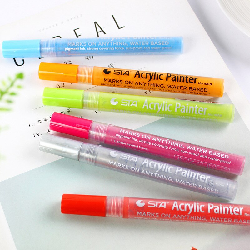 14 Colors Permanent Art Marker for Fabric T-shirt Liner Textile Ink Cloth Paint Color DIY Doodling Washing does not fade