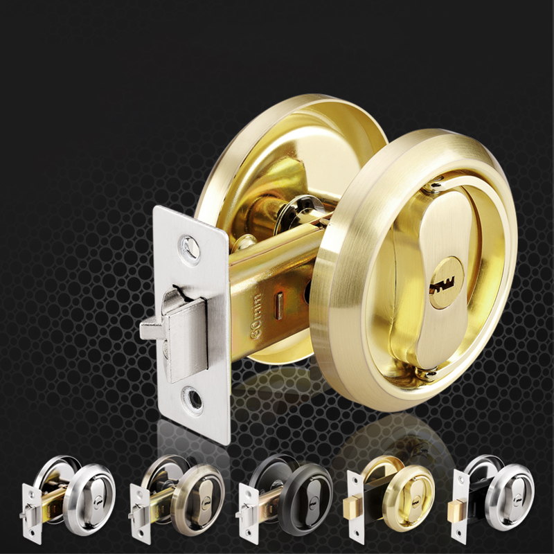Stainless Steel Double-Sided Pull Ring Lock With Key Sliding Door Lock Invisible Door Lock Multiple Types Available