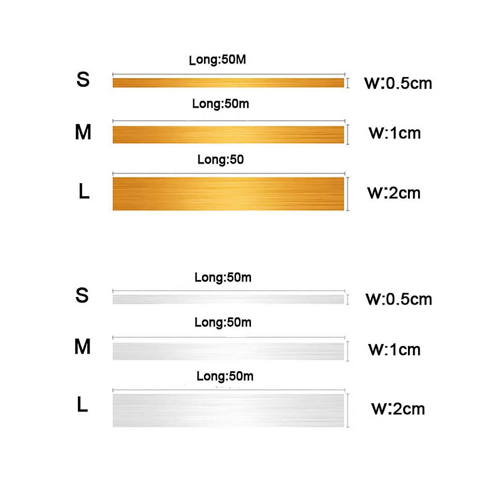 50m Decorative Tape Tile Gaps Crack Sticker Waterproof Self Adhesive Floor Decal