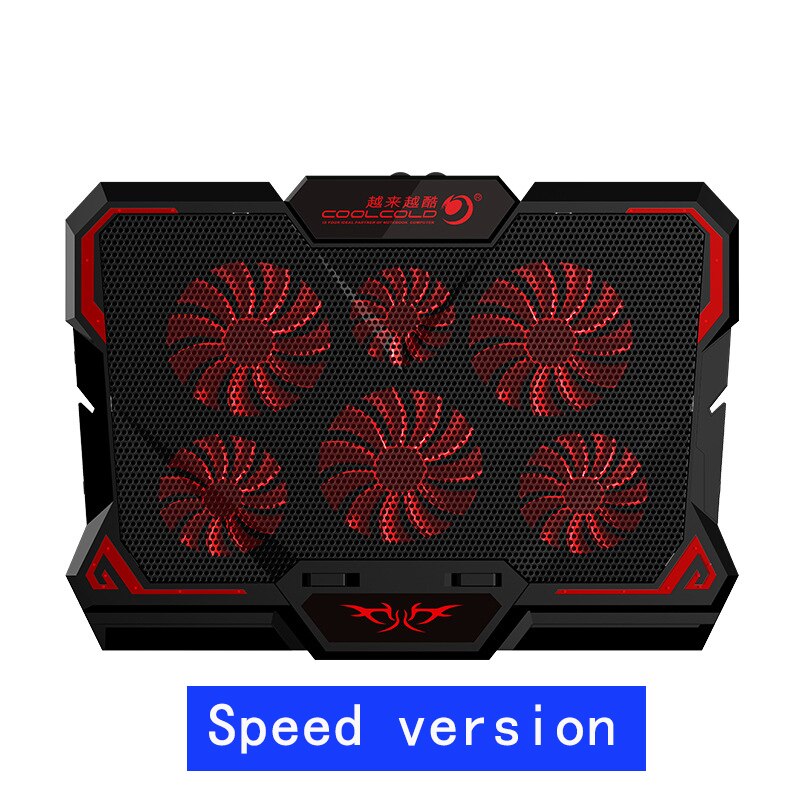 ! Gaming Laptop Cooler Six Fan Led Screen Two USB Port Mute Laptop Cooling Pad Notebook Stand For 12-17inch for Laptop