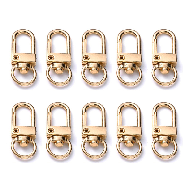10pcs Carabiner Metal Lobster Clasp Hooks Gold Silver DIY Bag Luggage Accessories DIY Jewelry Finding Making Supplies Keychain