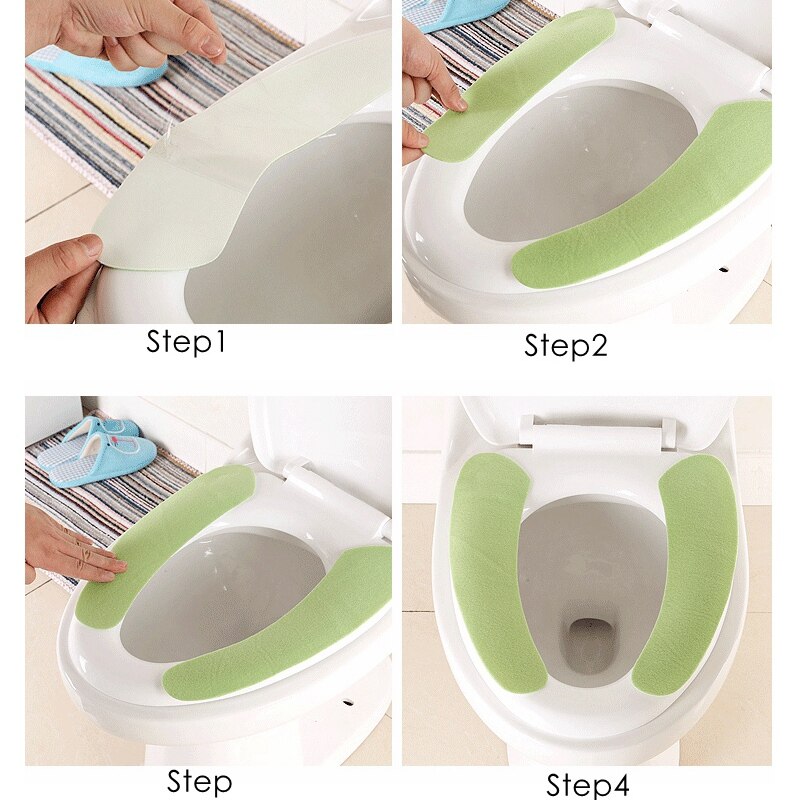 1Pair Portable Reusable Toilet Seat Covers Soft Washable WC Toilet Lid Cover universal Closestool Mat Seat Bathroom Accessories