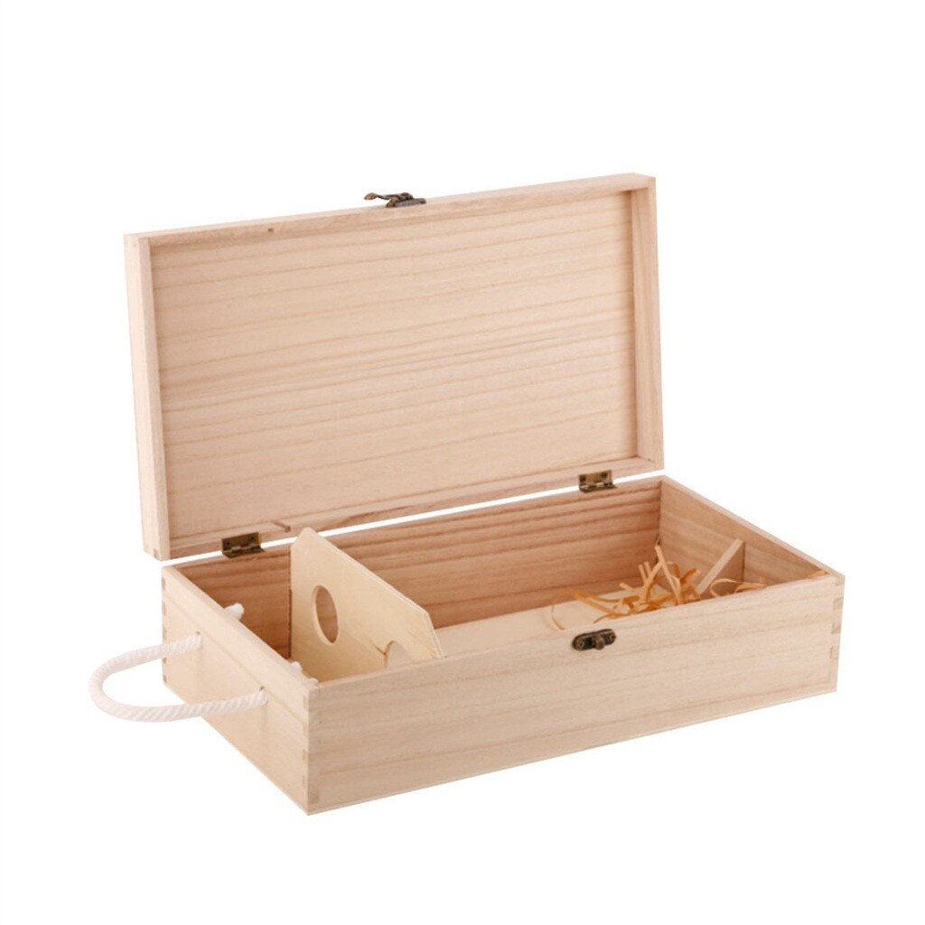 Wooden Wine Box Double Bottle Strap Crates Shell Home Decoration Wine Packing Box Storage Whiskey Packing Case