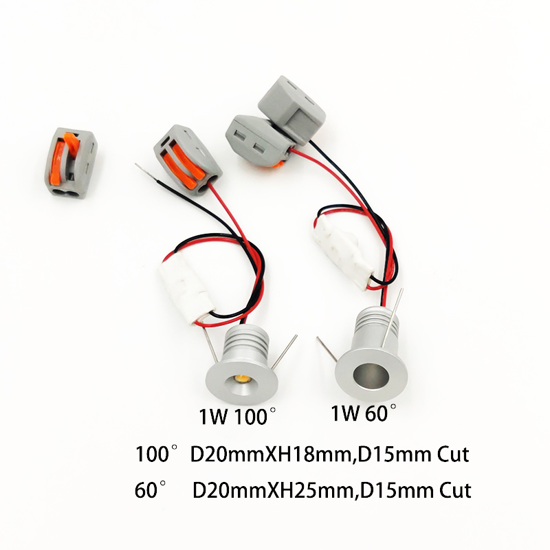 1w 2w 3w 4w mini-lanterner led-spotlight downlight vitrineskap barbord tak innebygd trapp innendørs led  dc 12v-24v