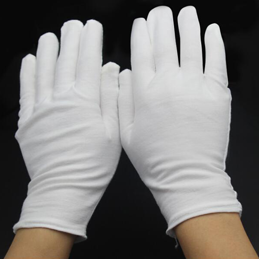Weiße Baumwollhandschuhe, trockene Hände, feuchtigkeitsspendende Inspektionsarbeitshandschuhe, waschbare, dehnbare Stoffhandschuhe, Haushaltsreinigungshandschuhe