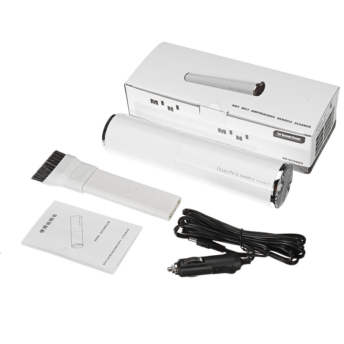 Aspirapolvere portatile potente aspiratore a ciclone aspirapolvere portatile carica rapida per peli di animali domestici per auto 8000PA 150W 12V: White