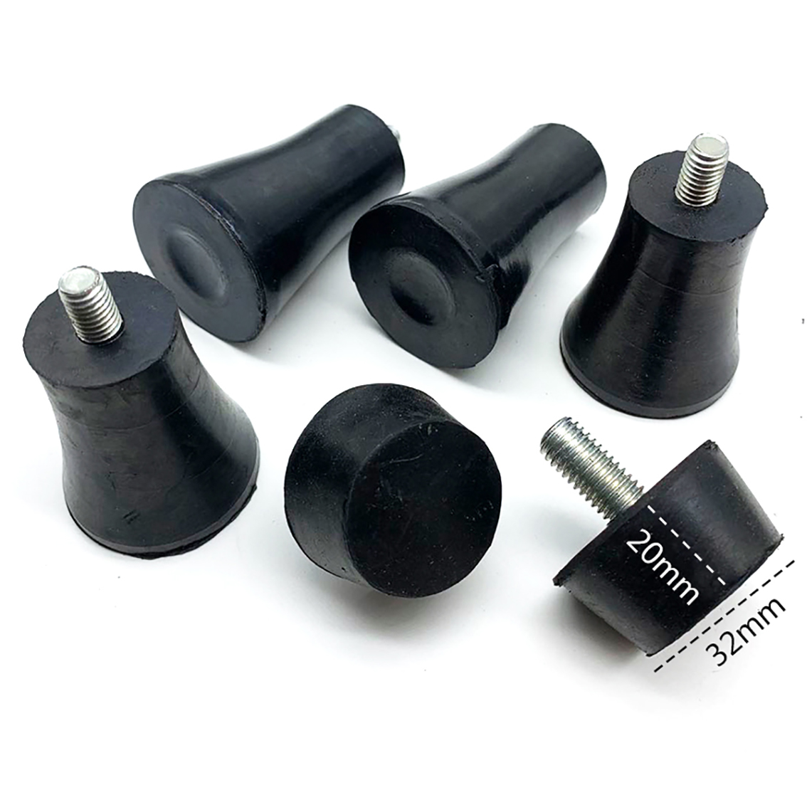 1-10Pcs M6 M8 M10 Black Rubber Adjustable Feet Pad Screw Chairs Furniture Leg Table Leveling Feet Pad Screw Anti-skid