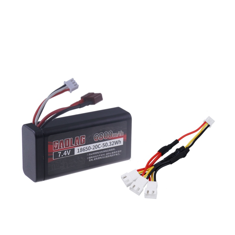 Batterie Lipo 7.4V 6800mAh 18650 pour Wltoys 10428 /12428/12423, pièces de voiture RC étanches et ignifuges 2S pour Wltoys 144001: BLEU CIEL
