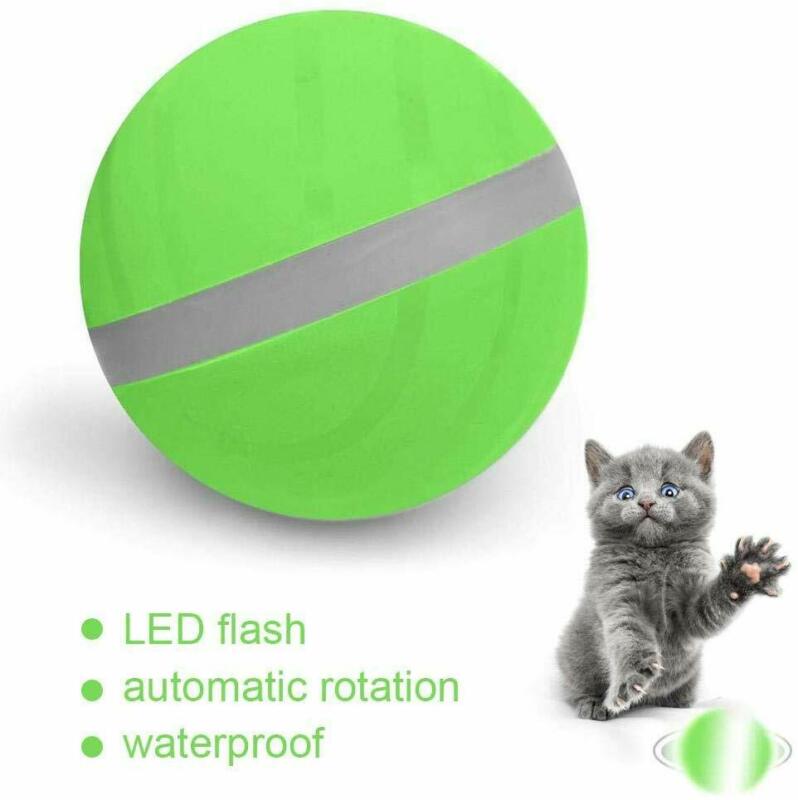 Elektrisk rullebold kæledyr kattehund legetøj led flash automatisk undgå forhindringer killing træningskugler til kattehunde