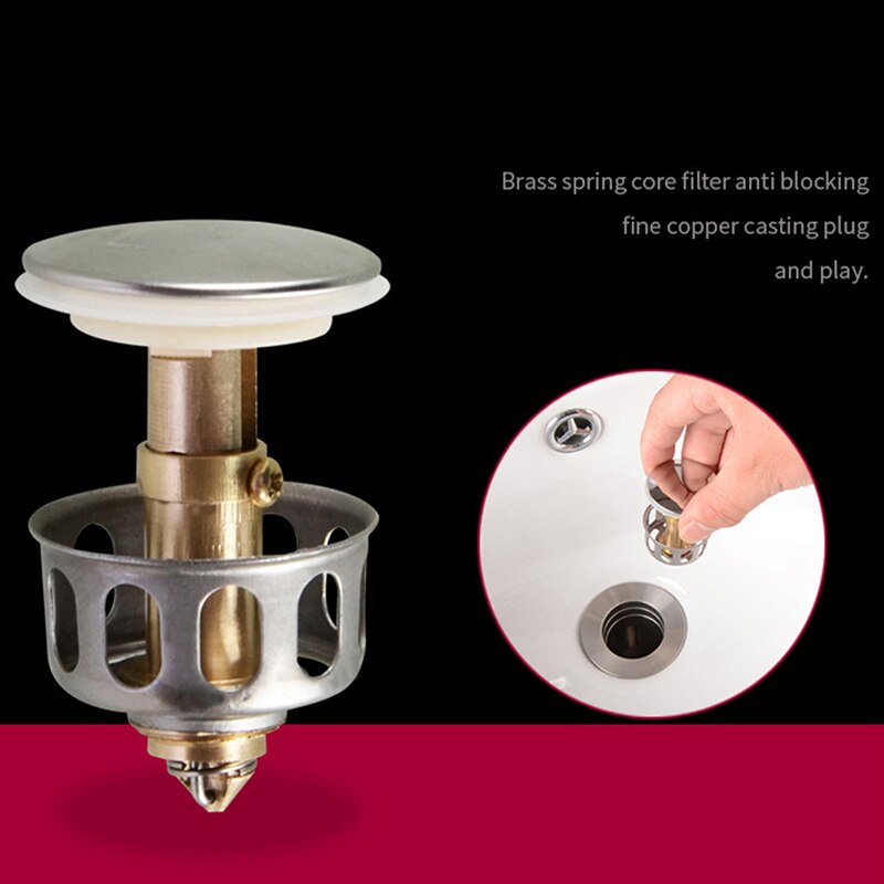 Filtro de desagüe Universal para lavabo, tapón de desagüe para lavabo