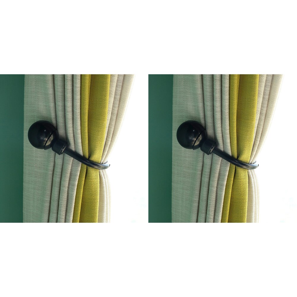 Embrasse de fenêtre à pampilles, crochet mural pour chambre à coucher avec vis, support de rideau en forme de u, décoration d'intérieur de style nordique, salon: Noir 2 / 2 pièces