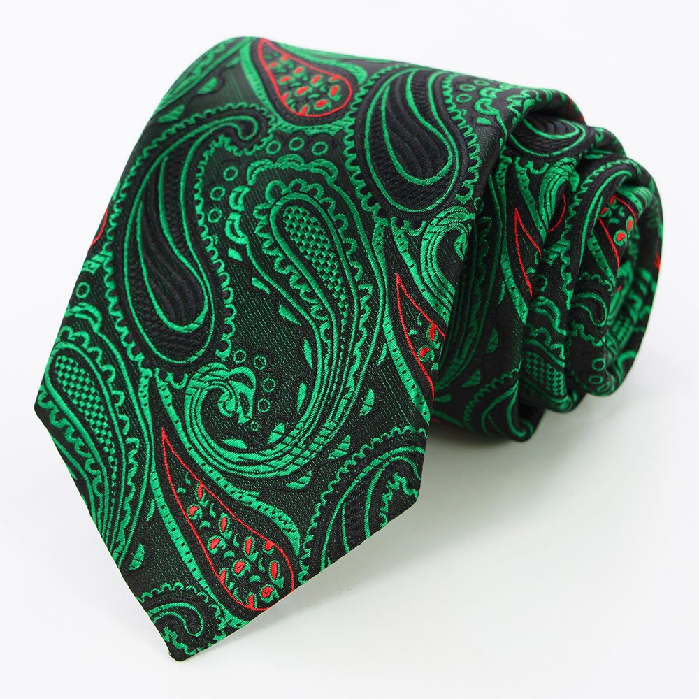 KAMBERFT Silk Mens Ties 8cm Floral Paisley Jacquare Woven Ties For Men Cravata Business Wedding Accessories: 11