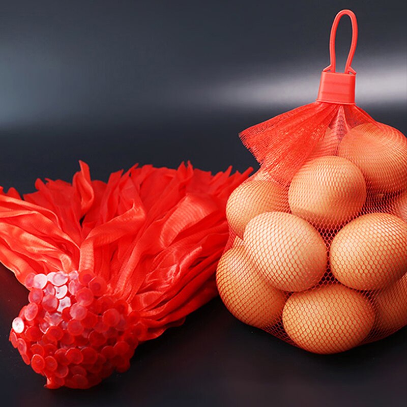 10Pcs Plastic Nylon Mesh Net Bags For Vegetable Fruit Egg Toys Food Storage Packaging Organizer Gardening Growth Mesh Bags