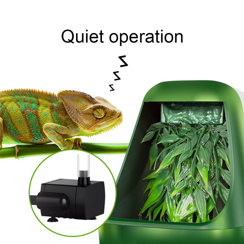 110V/220V Reptil Trinkwasser Filter Brunnen Grün Fütterung Chamäleon Eidechse ABS Spender Luftbefeuchter Reptilien Liefert