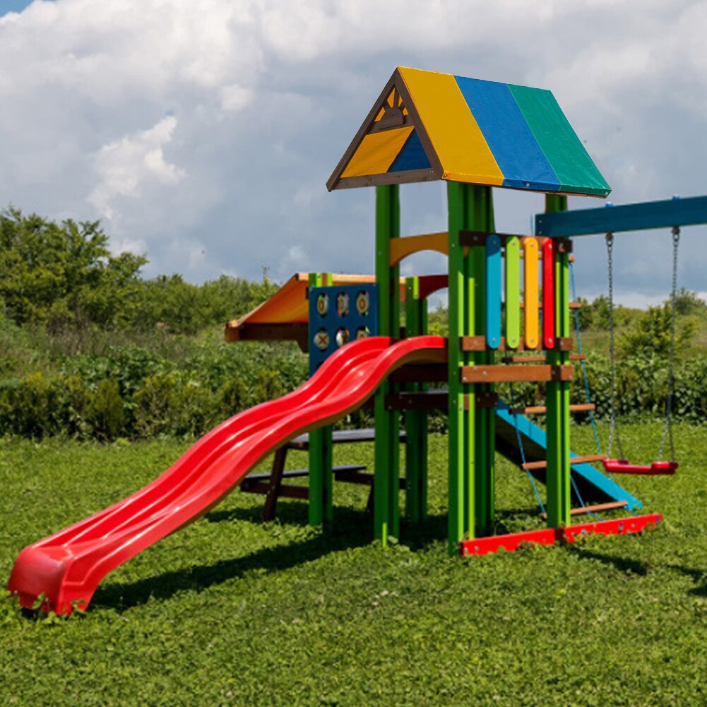 Waterproof Roof Garden Swing Shade Awning Tarpaulin Roof Playground Swingset Shade Canopy Cover Swing Set Replacement Tarp