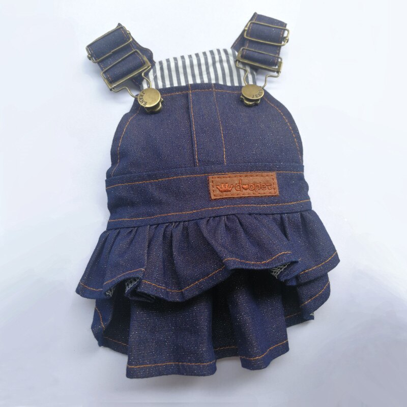 Puppy Girl Dog Denim Clothes Summer Dress For Dogs Clothing Chihuahua Small Breeds Of Dog Dress Poodle York Pomeranian Pet Skirt: C / S