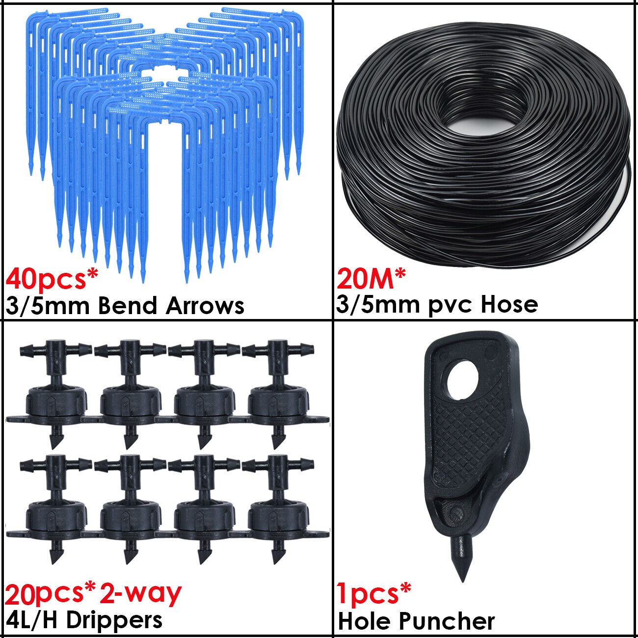 KESLA-sistema de riego por goteo para bonsái, accesorio de 3/5mm, Flecha de goteo, transmisor de 2 vías para jardín, juego de 10/20 unidades: Negro